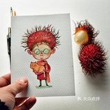通过水果来画出创意作品[吐][吐]