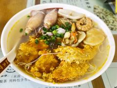 蟹黄带子鱿鱼膏筒汤面-荔林食店(西华路店)