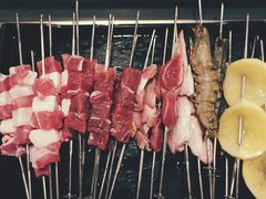 羊肉串-長壹旋转烤吧 农家鸡火锅