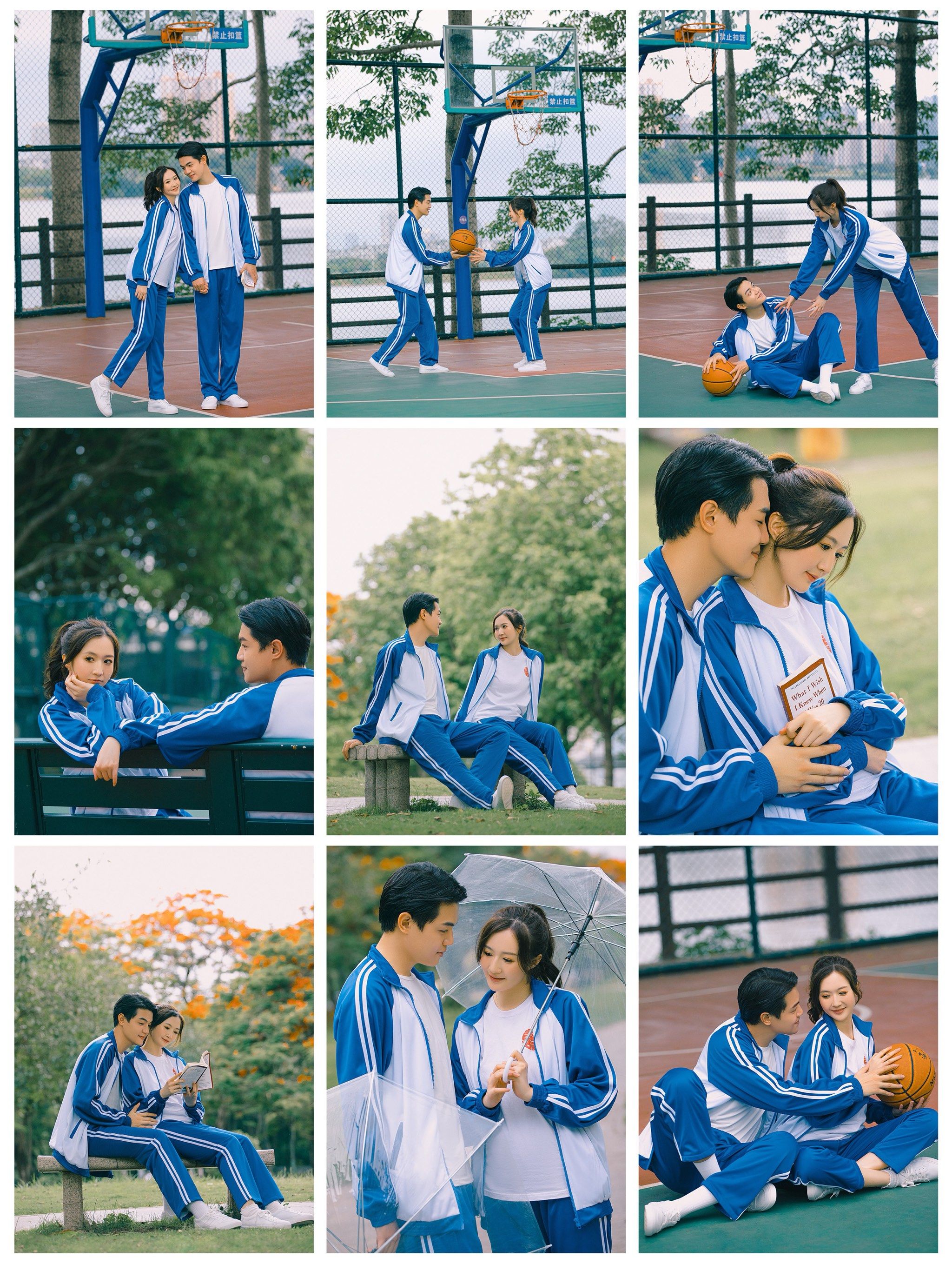 甜蜜到爆炸的的校服婚纱照