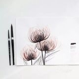 她画的水彩花卉🌺晶莹剔透～