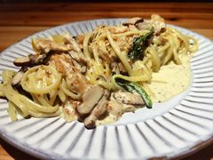 培根菌菇奶油意大利面-本处·素食·融合料理(南油店)