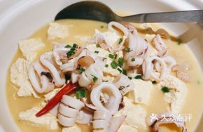 White Water Tofu Stew with Squid