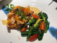 香煎泰国黑虎虾鲷鱼时蔬-燃扒房Steakhouse(皇庭店)