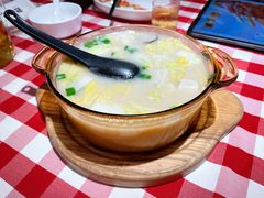 鸡汤小白菜煮榆林豆腐-西贝(吴江路湟普汇店)