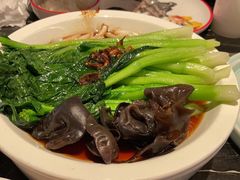 白灼菌菇菜心-新白鹿餐厅(虹桥南丰城店)