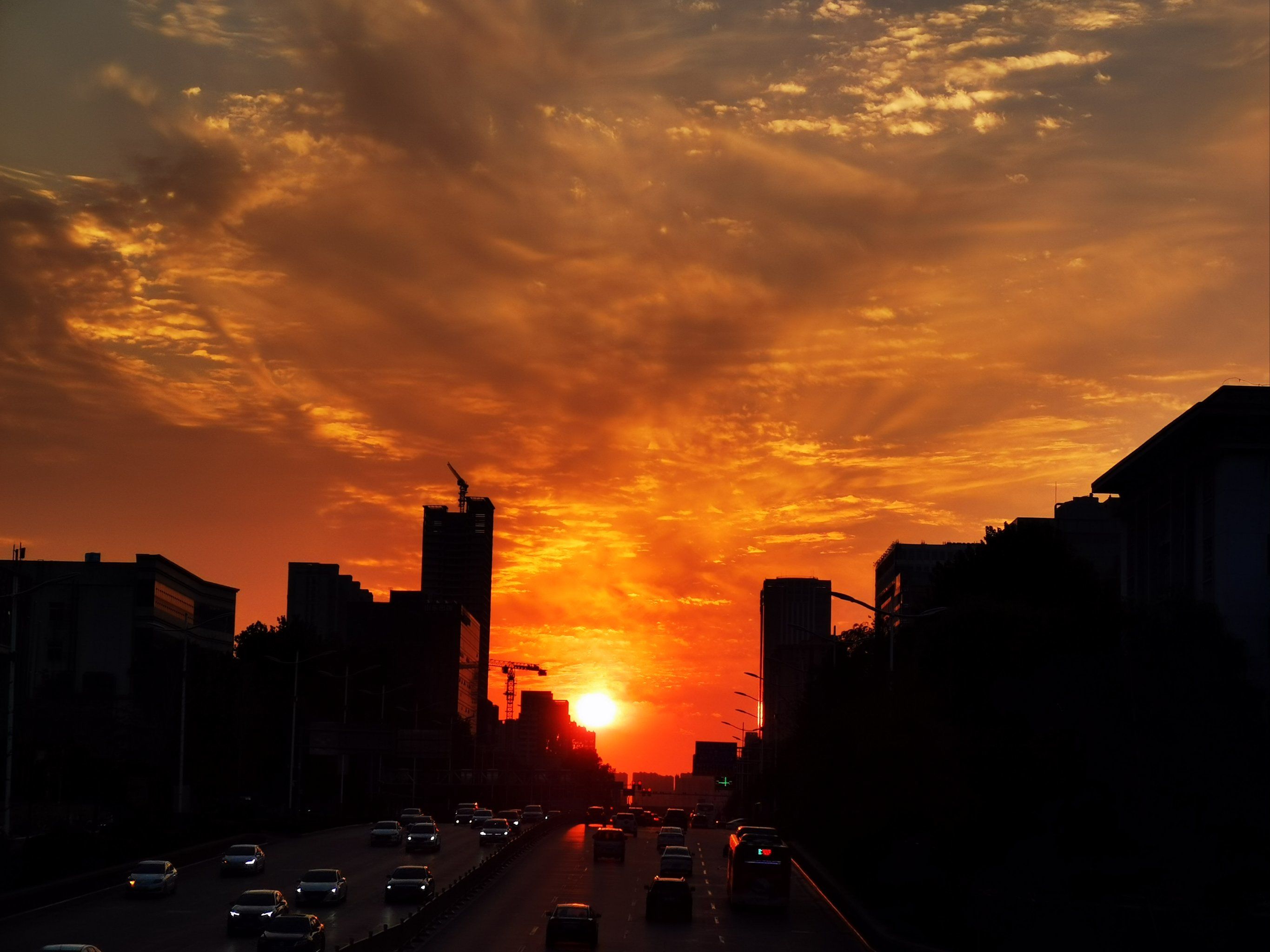 八一立交桥的夕阳