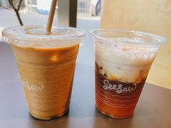 栀子花梨香拿铁-Seesaw Coffee(苏州中心店)