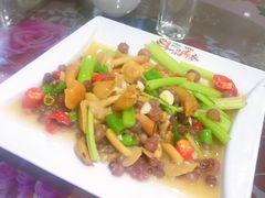 海梨菇炒滑子菇-渔老大·有机鱼馆·老字号(古城店)