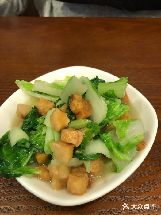 阿扁杭州面(苗圃店)油渣炒青菜图片