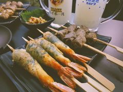 苏叶烤鸡皮虾-鸟串烧Yakitori
