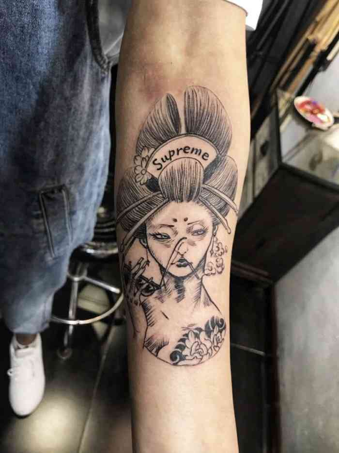 女刺客纹身-"好看,超级棒,就等夏天漏出小锁骨了."-大众点评移动版