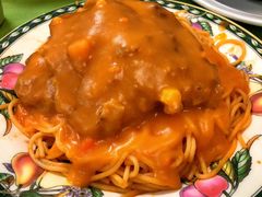 猪扒焗意面-胜利茶餐室