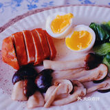 野沢菜漬のお茶漬け｜煎松茸｜溏心蛋