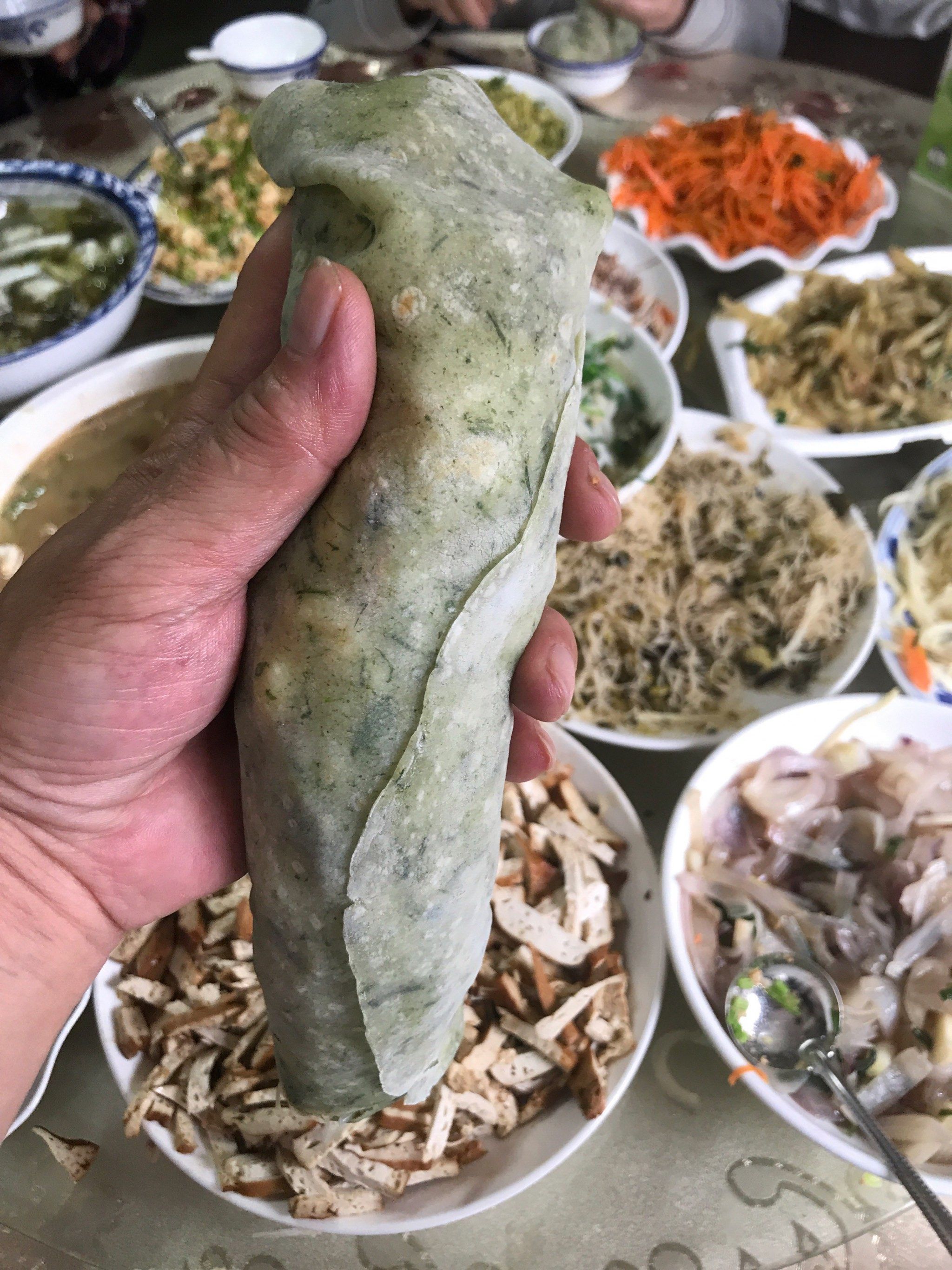 温岭姑姑家的麦饼筒大餐