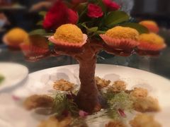 果树黄金球拼杏仁鱼饼-天瑞轩·粤菜餐厅