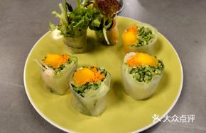 Signature Handmade Mango and Fresh Shrimp Spring Rolls