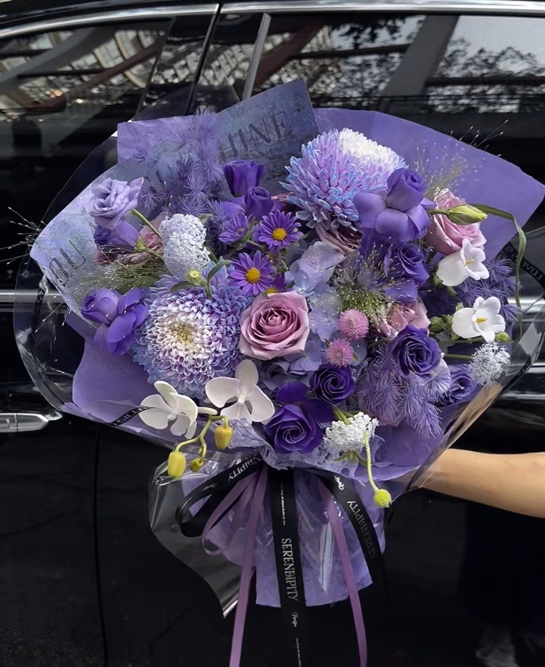 高端紫色大花束,送领导非常合适