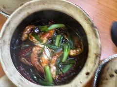 砂锅大虾-长城砂煲田鸡粥