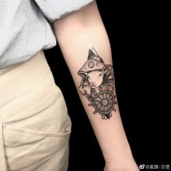 欧美-黑旗纹身