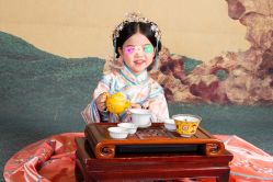 -后宫·古装汉服京剧儿童亲子全家福摄影