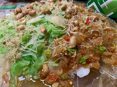 涼瓜拼海蜇-菠菜美食