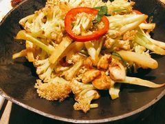 干锅有机花菜-老头儿油爆虾(胜利河美食街店)