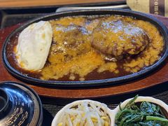 芝士汉堡定食-炼火烤肉店