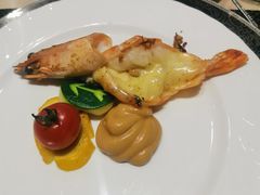 芝士焗明虾配蜂蜜芥末酱-红花铁板烧(古羊路店)