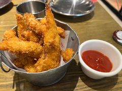 炸自制鸡柳-机器人火炉披萨