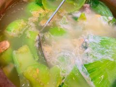 咸蛋芥菜肉片汤-禄源公·老莞诚饭店