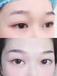 一开始的眉毛和纹完的，加了滤镜-久匠·纹眉半永久野生眉