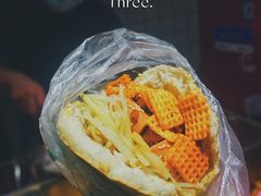 鸭蛋花干加馍-三兄弟高炉烧饼