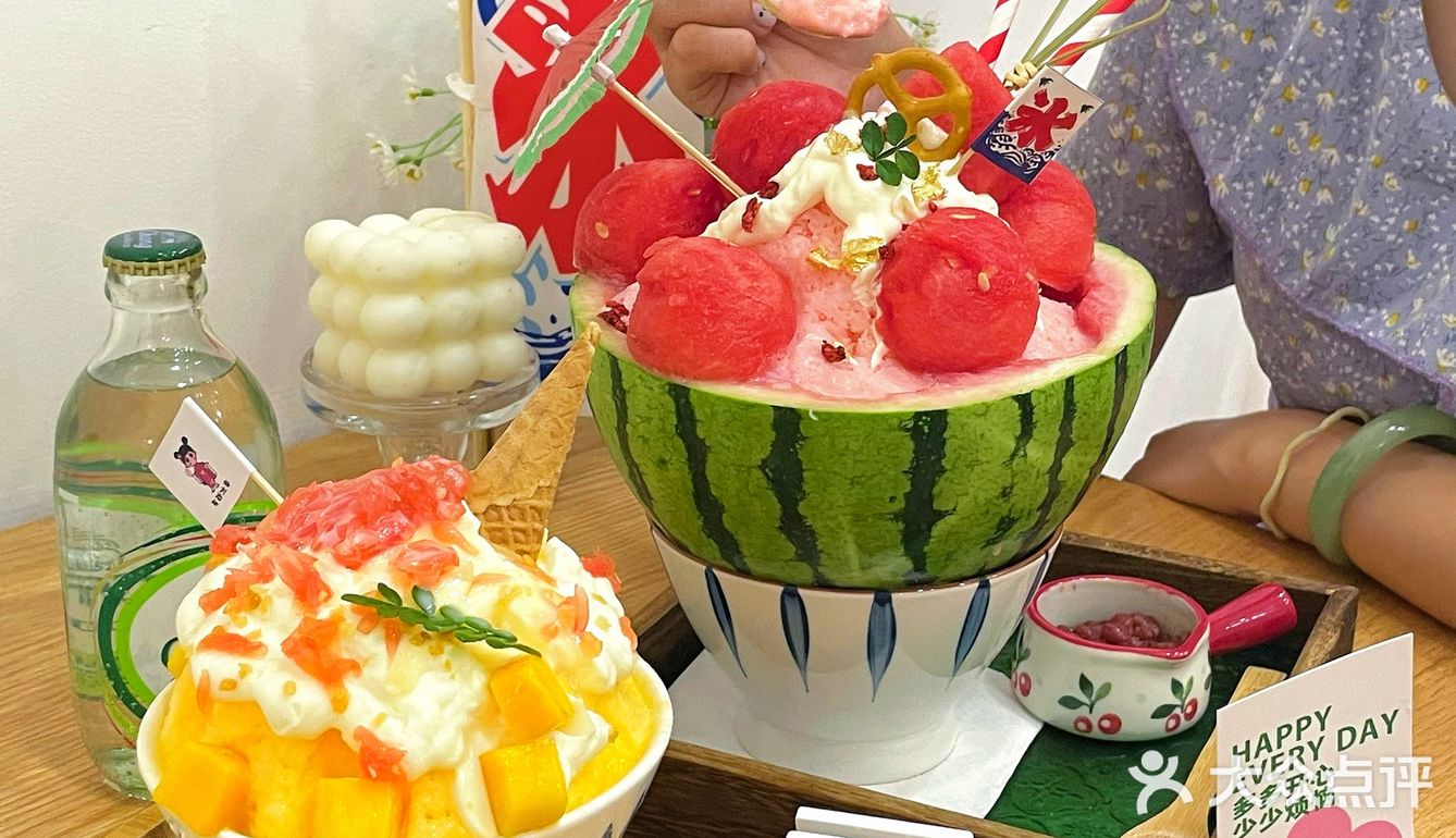 555长沙竟然有卖水果刨冰的店好吃晕啦