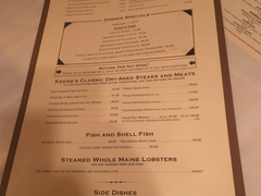 菜单-Keens Steakhouse
