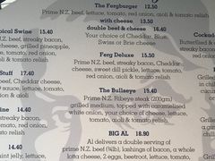 菜单-Fergburger(皇后镇店)