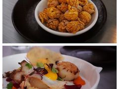 煎扇贝配鹌鹑蛋-Ocean's Table 欧舍