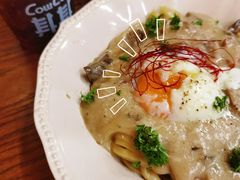 牛肝菌白汁玉子意面-CowCow其其·牛杂咖啡公司(六运店)