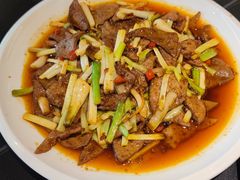 韭黄炒猪肝-国人川菜(李家村建东街店)