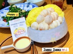 手拨榴莲山竹雪花冰-必点海鲜·海肠捞饭大王(滨江道店)