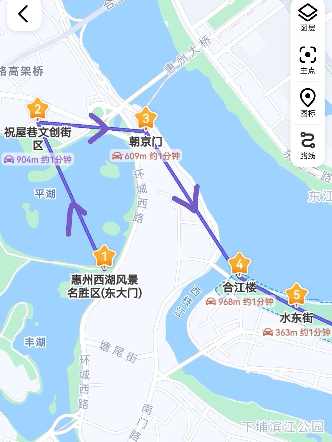 惠州西湖地图旅游地图图片