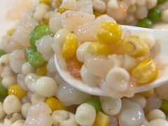 鸡头米炒玉米虾仁-小春农家乐