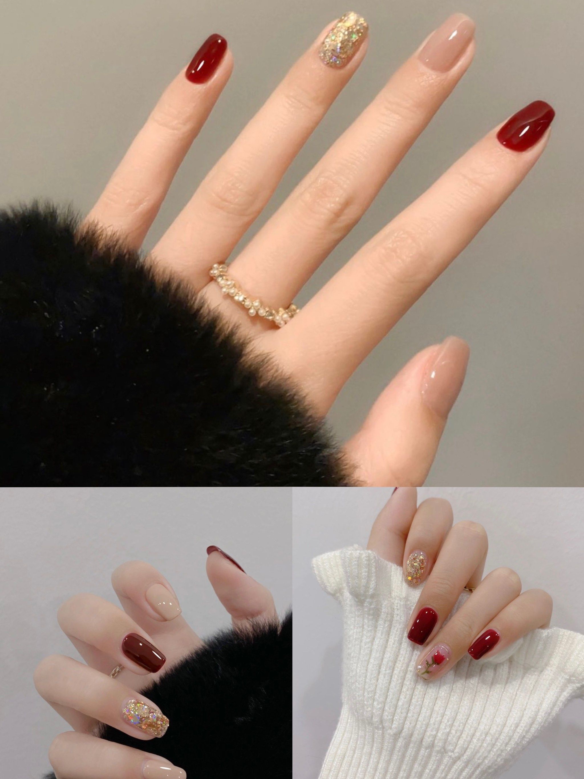 秋季新款时尚温柔气质简约大气高级美甲