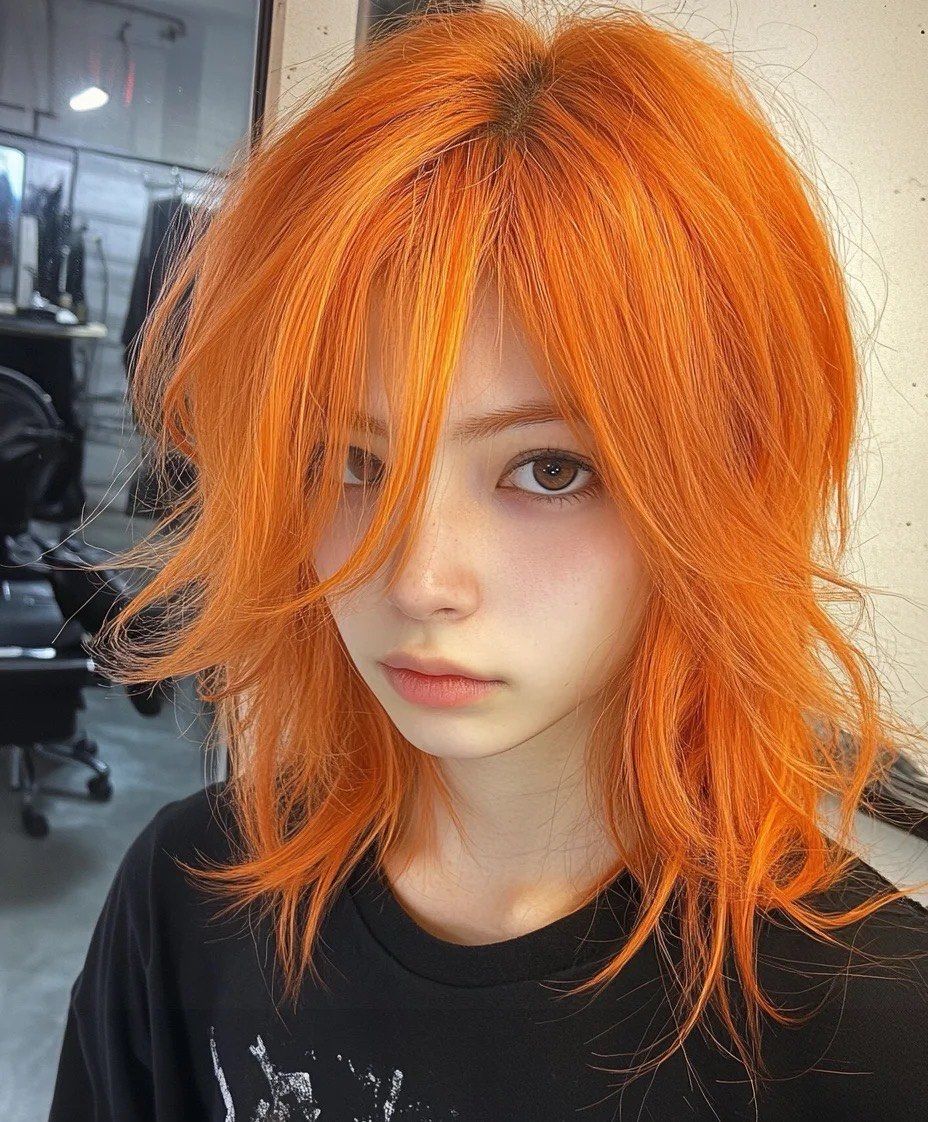 橙色染发超炫酷哦