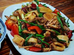 沙姜炒墨鱼-岱晓海港海鲜粥