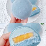 🌈网红甜品🍮迷雾蓝冰皮月亮蛋糕，超好吃
