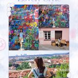 三两只洁白和平鸽悠哉地觅食