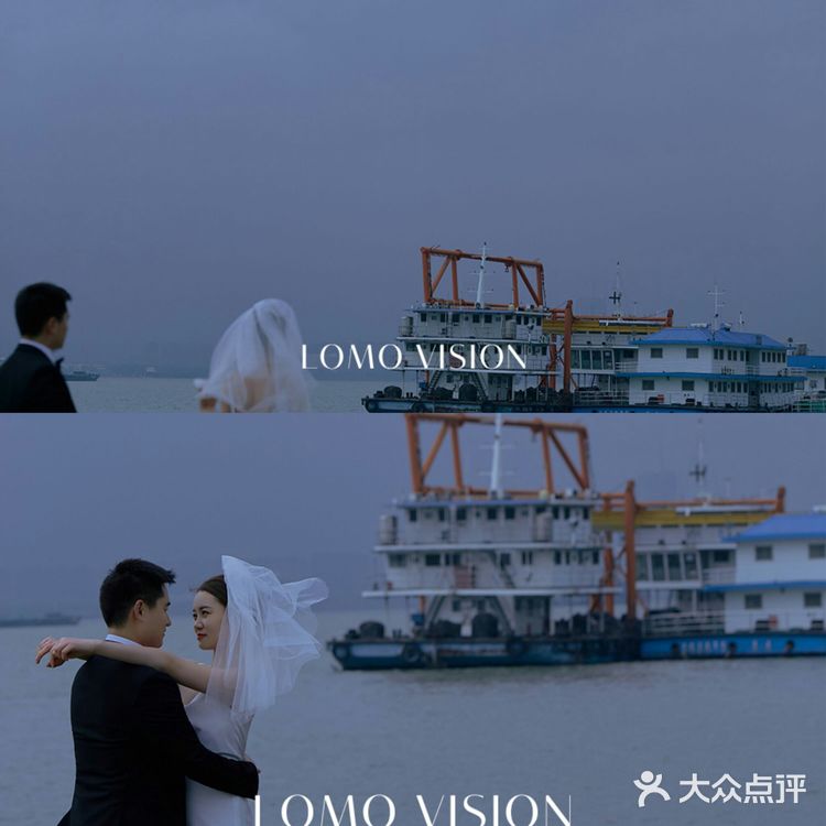 阴天下拍的电影感婚纱照🔵雾霾蓝太高级了