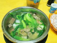 鸡杂煲芥菜-巫记鸡饭店