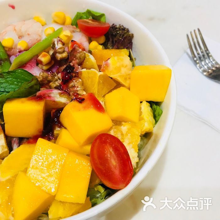 vagetale轻食物语香橙鲜虾蓝莓沙拉图片-北京西式简餐-大众点评网